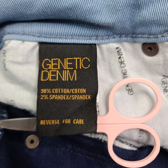 GENETIC DENIM Low Rise Blue Hyde Super Royal Two-tone Skinny - Picture 15 of 16